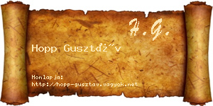 Hopp Gusztáv névjegykártya