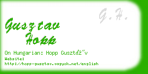 gusztav hopp business card